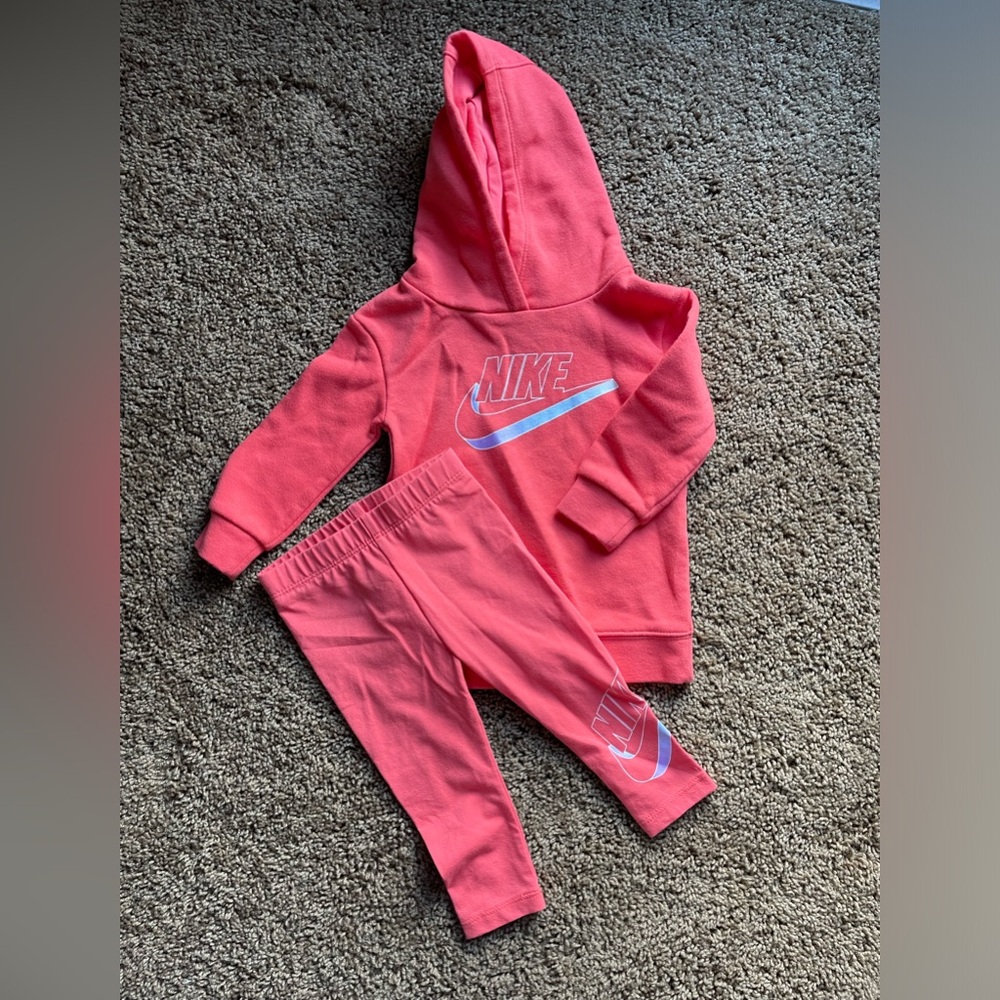 Toddler Nike Coral 2 piece Hoodie/Legging Set - Sz 12 months